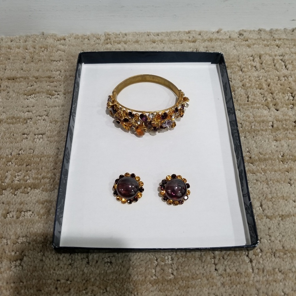 Vintage Jewelry Set-Bracelet and Earrings